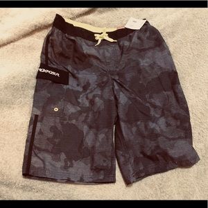 Swim Trunks. ZeroXposur. Side pocket. Mesh brief.